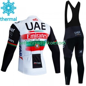 Uae Emirates Radbekleidung Radtrikot Langarm + Lang Trägerhose Winter Thermal Fleece 2023 N002